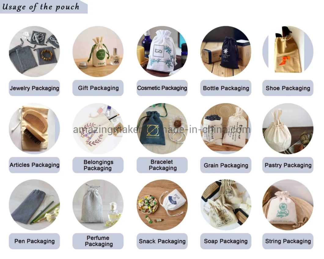 Eco-Friendly 100% Natural Linen Flax Gift and Flower Packing Pouch Bag