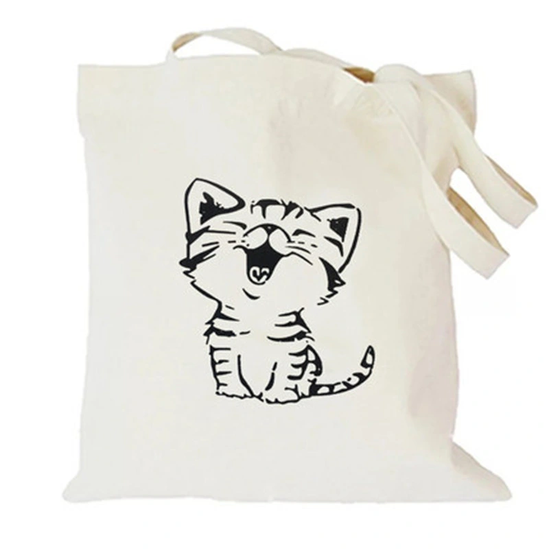 Reusable 100% Natural Canvas Cotton Textile Fabric Carrier Bag