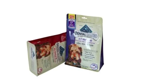 Imballaggio per alimenti per cani con sacchetto con chiusura laterale in plastica per animali domestici